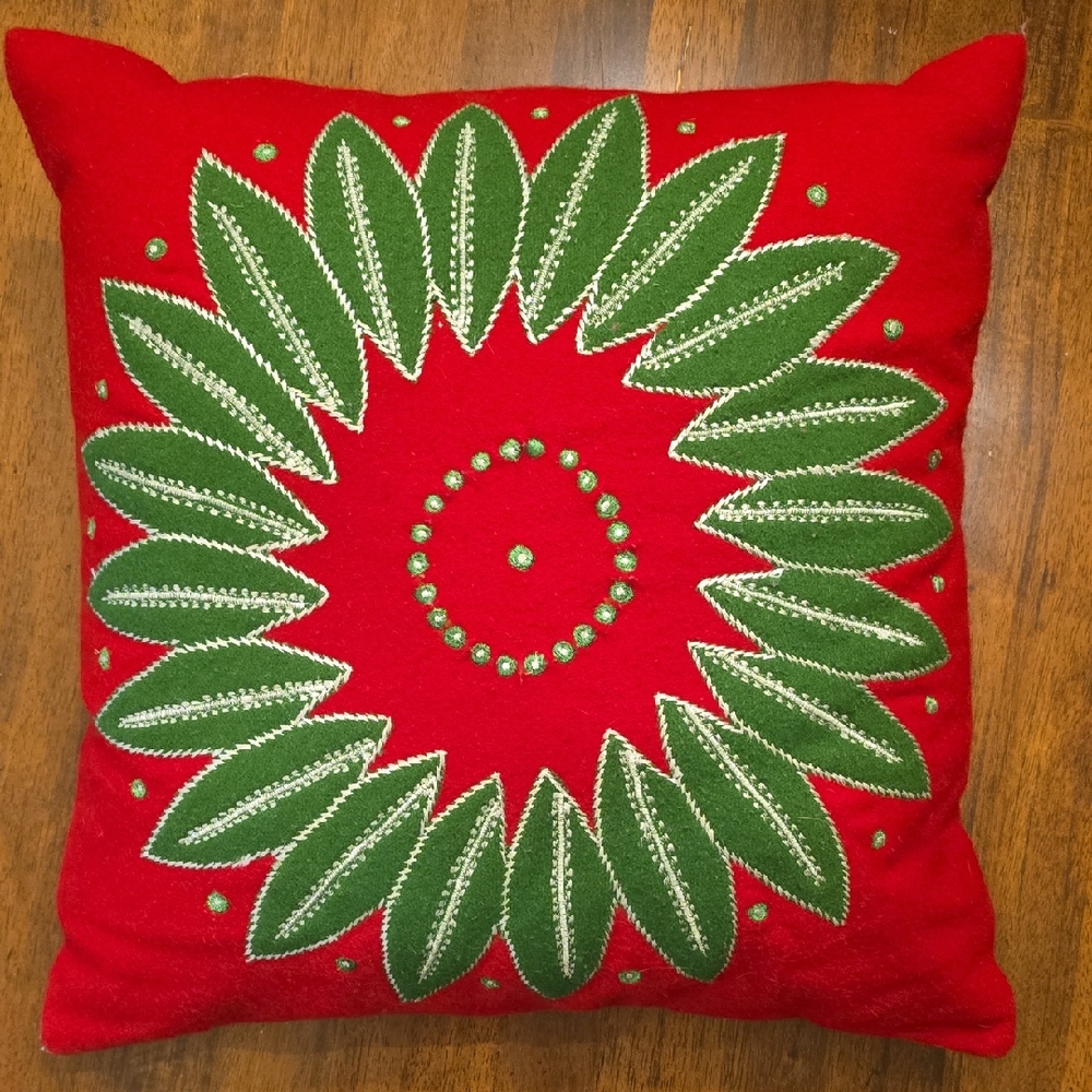 18" Crate & Barrel Holiday Pillow